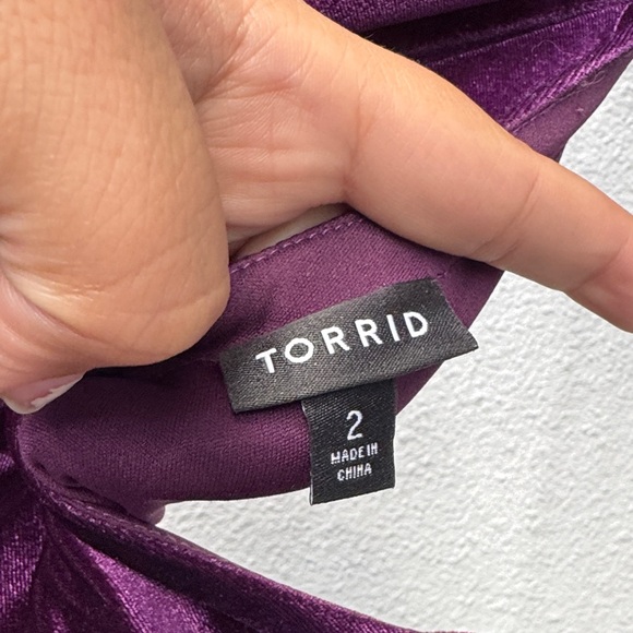 Torrid Deep Purple Velvet Dress - Picture 2 of 3